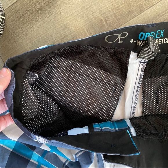 OP FLEX 4 Way Stretch Plaid Board Shorts Size 30 - Picture 3 of 5